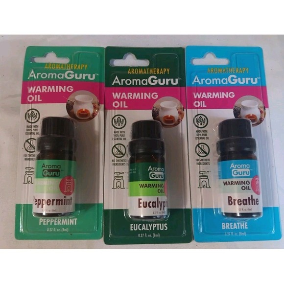 Pureology Other - 3 Aroma Guru Warming Oils Peppermint Eucalyptus Breath Aromatherapy‎ 100% Pure